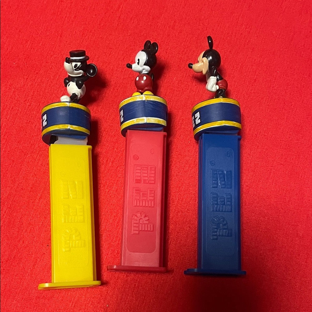 Mickey Mouse Dispenser Set - Yellow, Red, and Blue